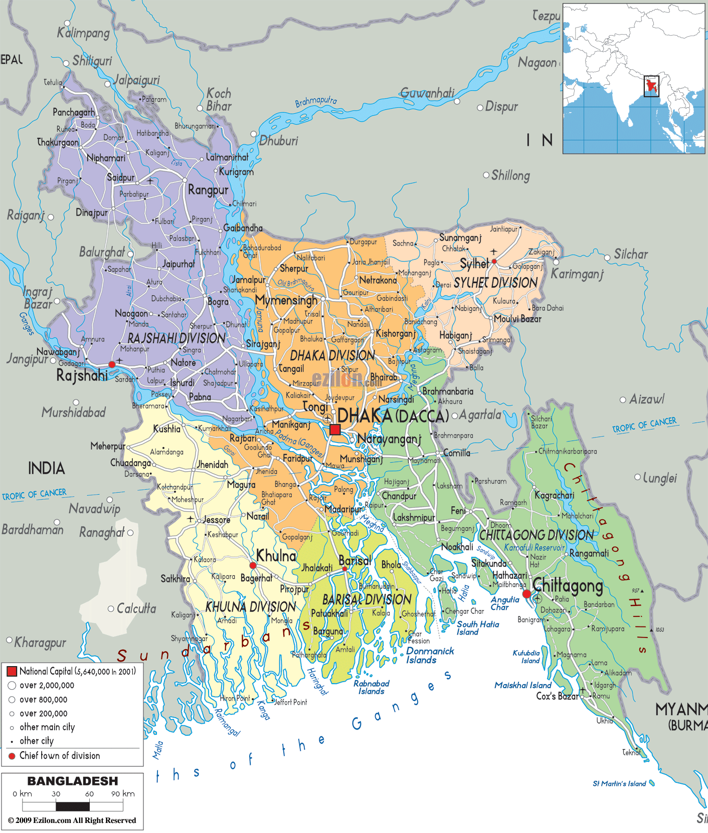 bangladesh regional map